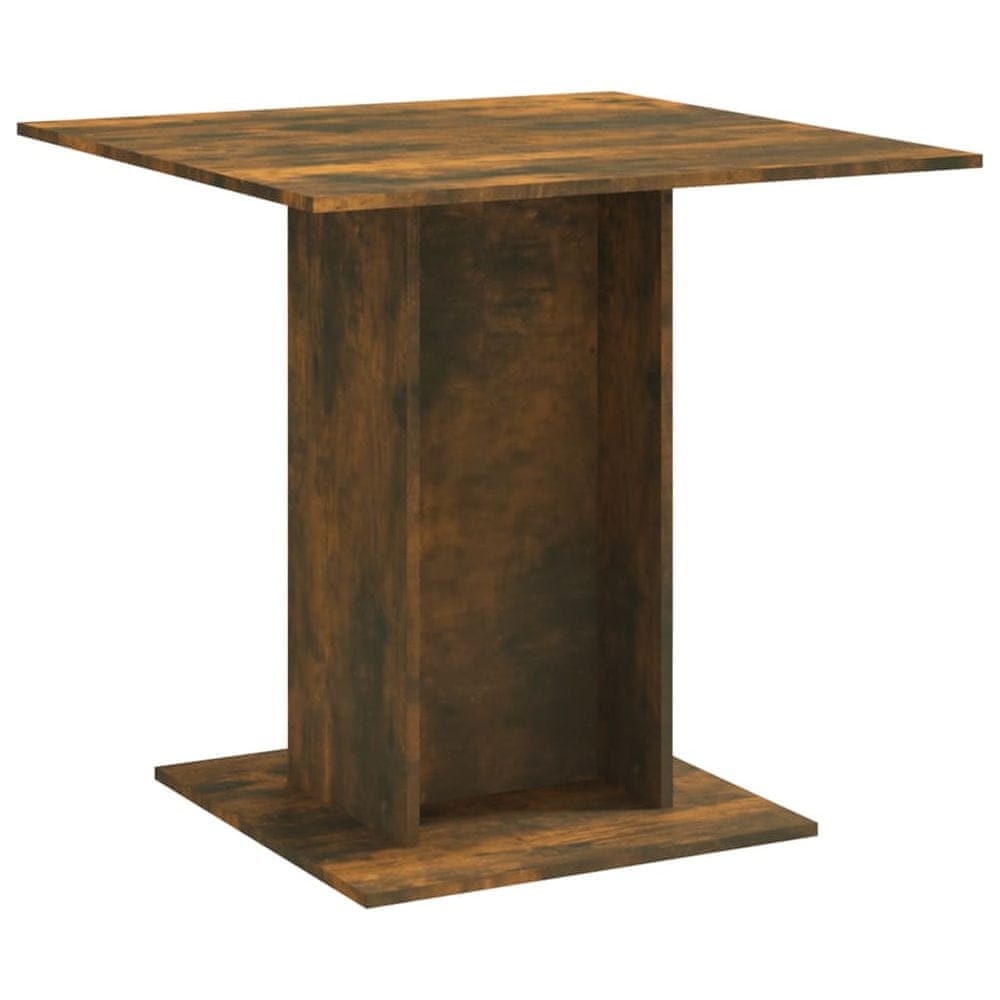 Vidaxl Jedálenský stôl dymový dub 80x80x75 cm spracované drevo